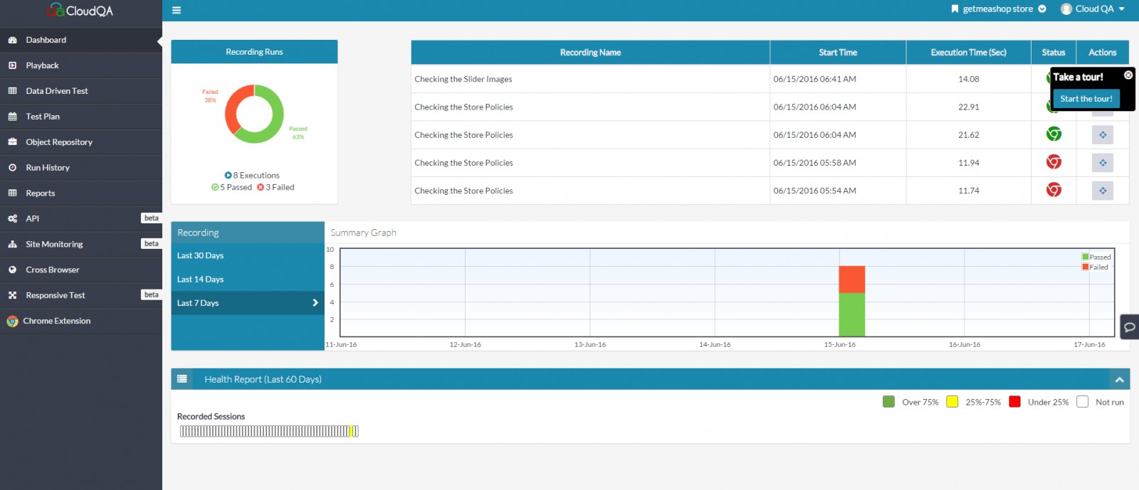 CloudQA screenshot 1