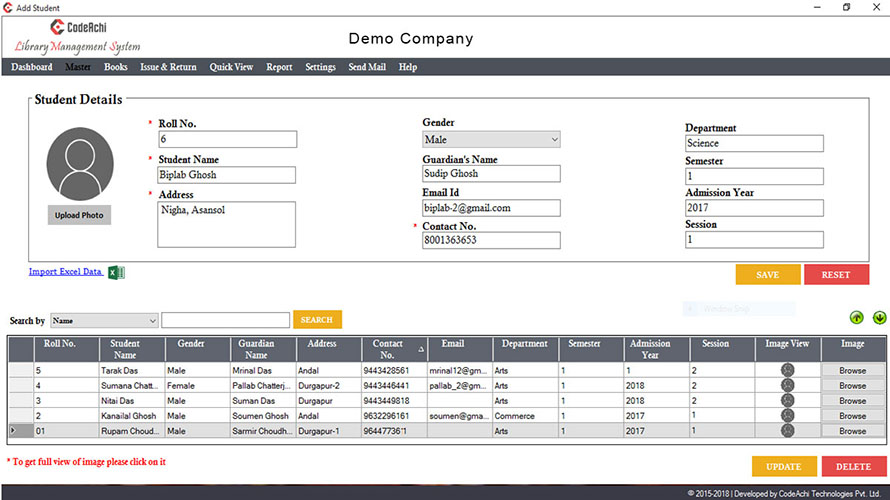 CodeAchi Library Management System screenshot 3