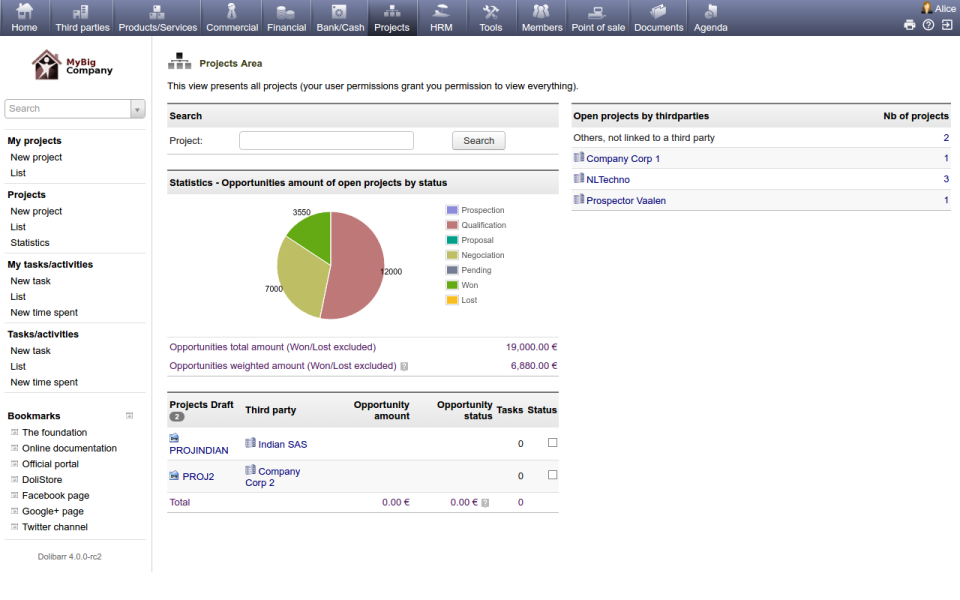 Dolibarr screenshot 1