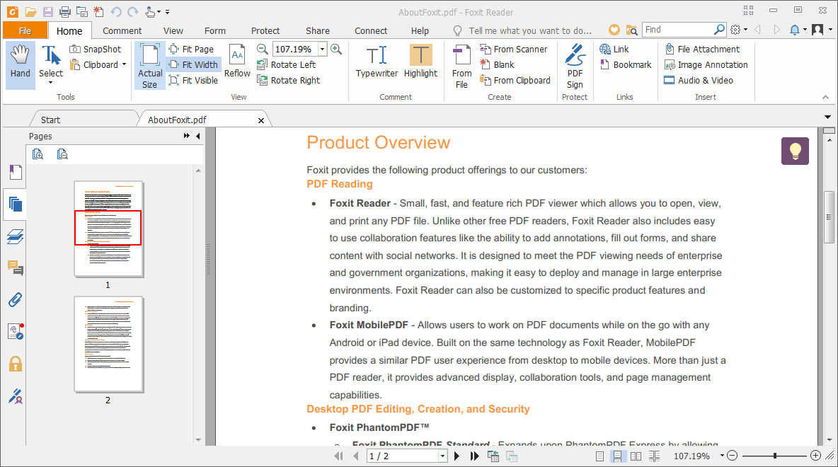 Foxit PDF screenshot 2
