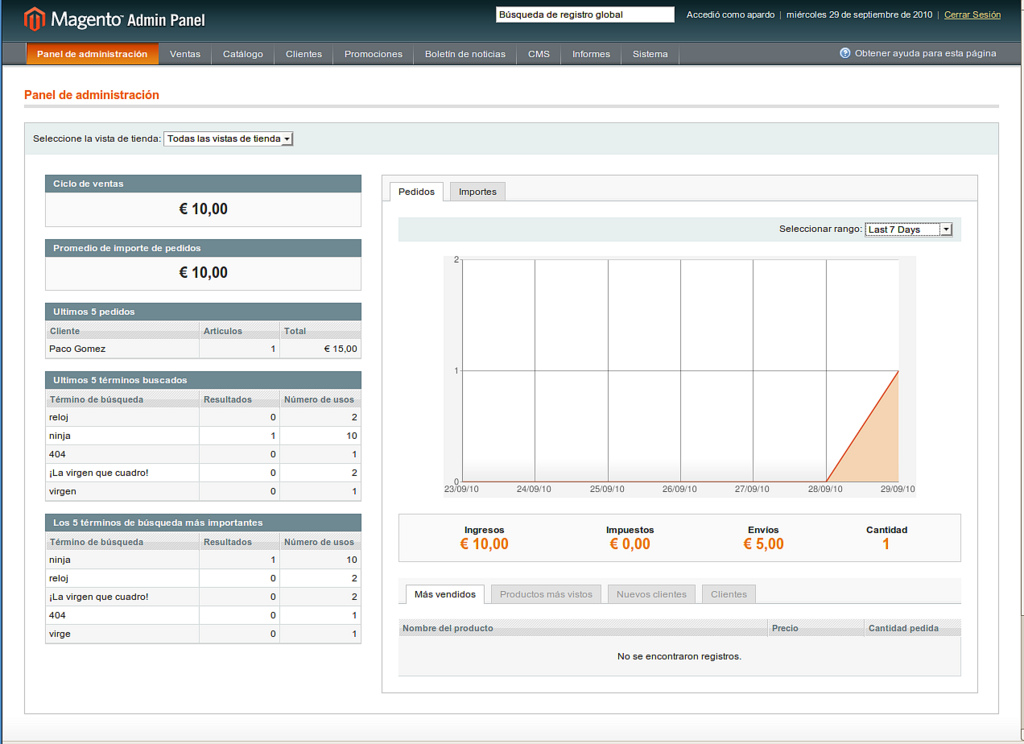 Magento screenshot 2