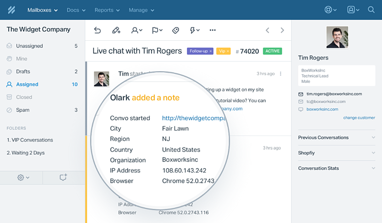 Olark screenshot 1