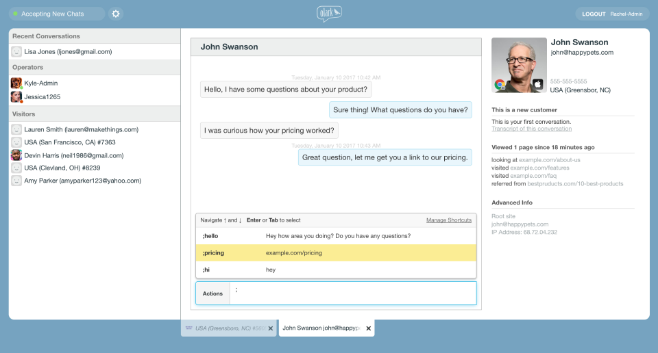 Olark screenshot 2