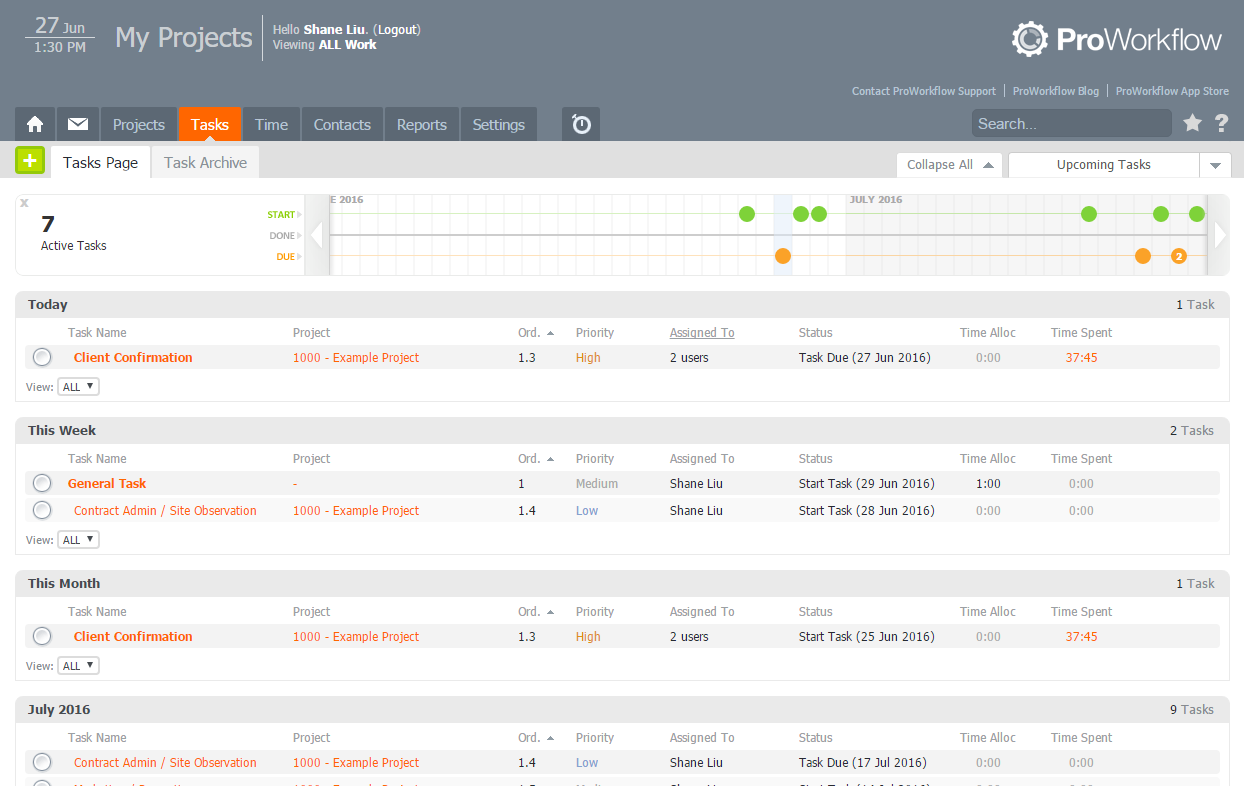 ProWorkflow screenshot 1