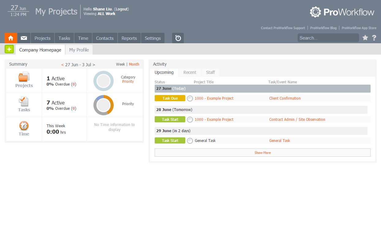 ProWorkflow screenshot 2
