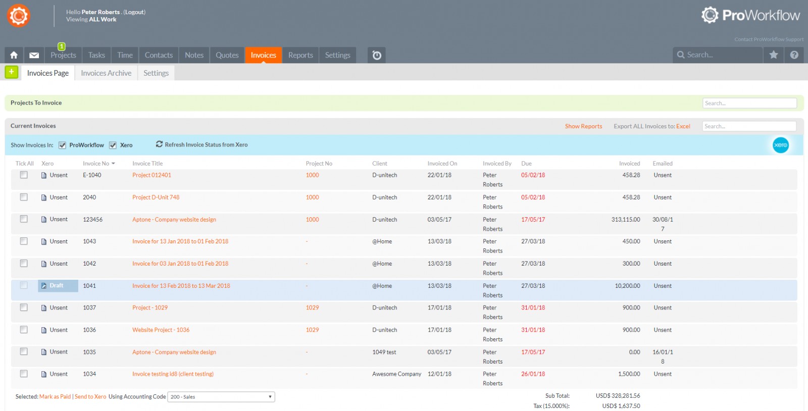 ProWorkflow screenshot 3