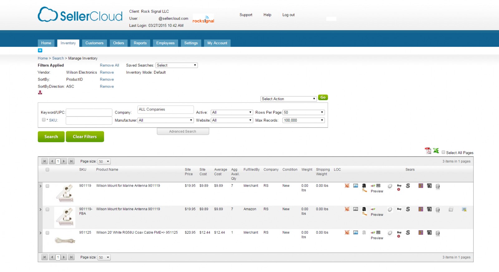 SellerCloud screenshot 2