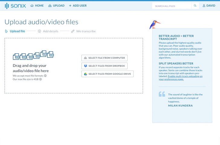 Sonix screenshot 1