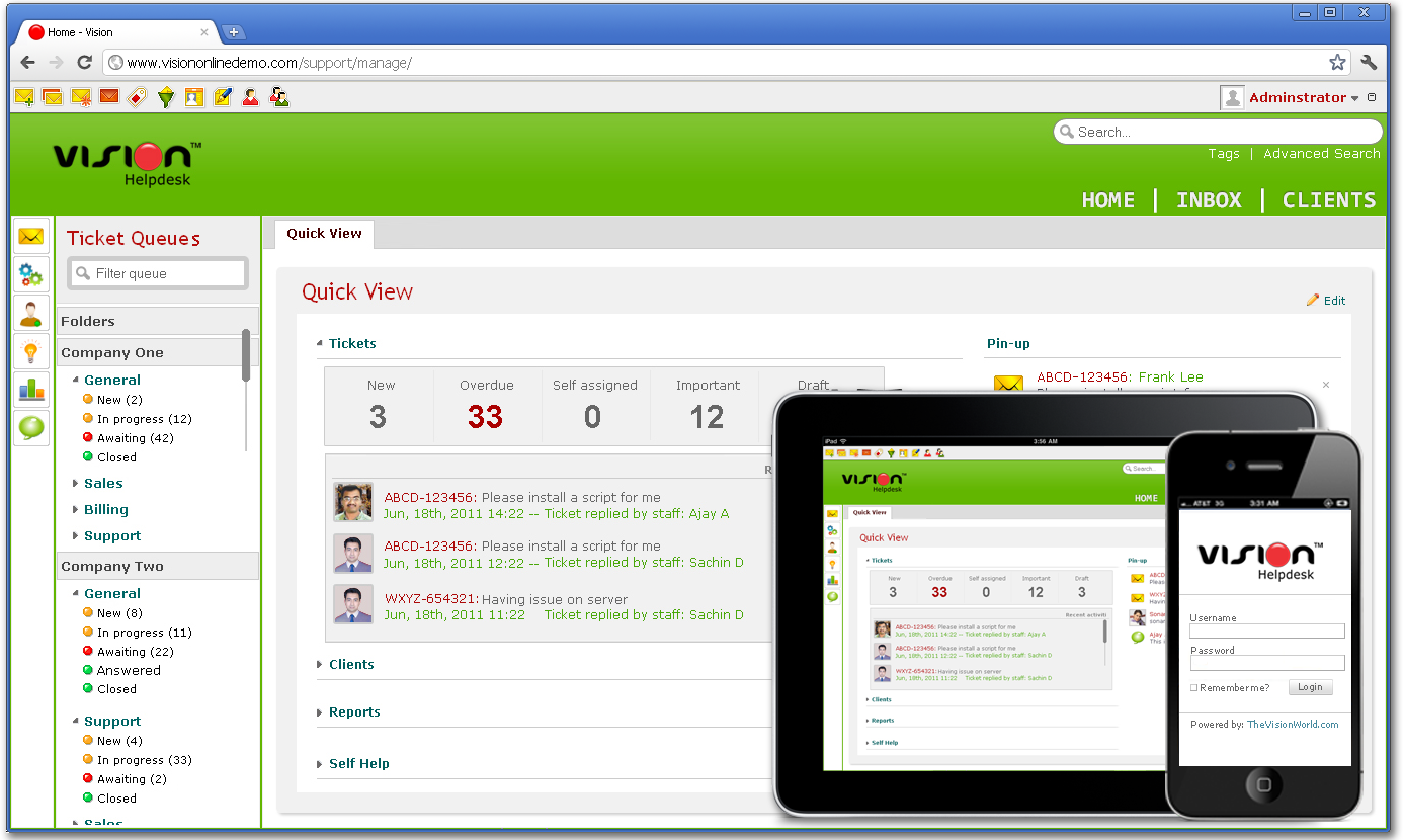 Vision Helpdesk screenshot 3