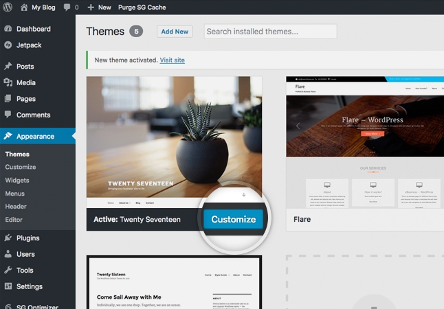 Wordpress screenshot 1