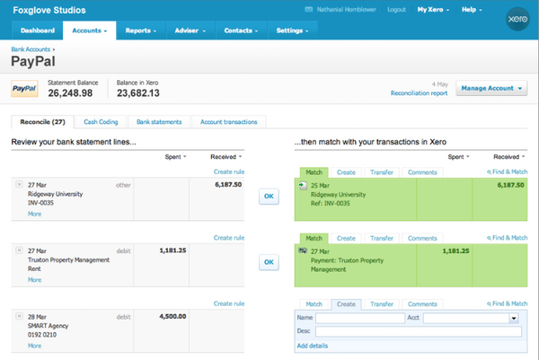 Xero screenshot 2