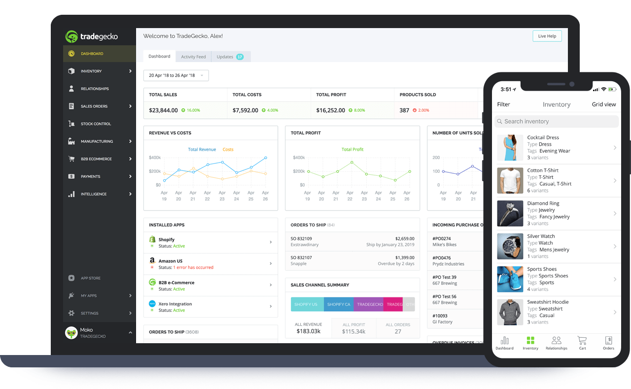 Tradegecko screenshot 2