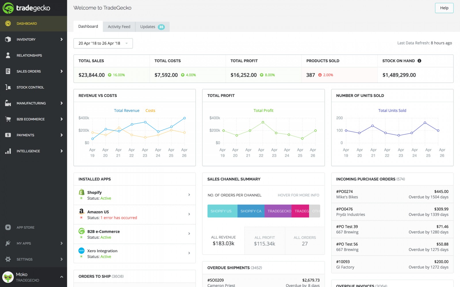 Tradegecko screenshot 3