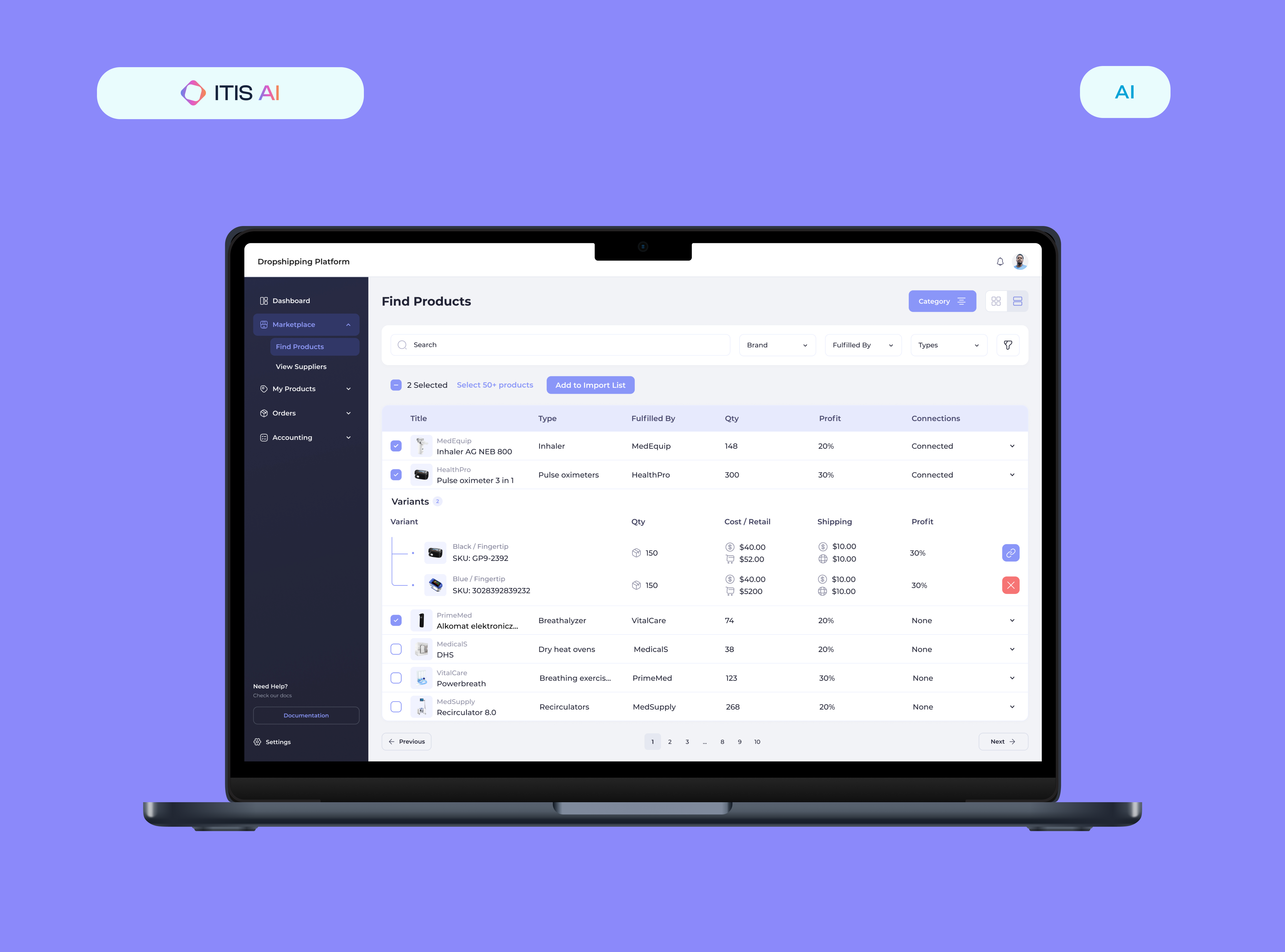 Дропшиппинг-платформа с ИИ